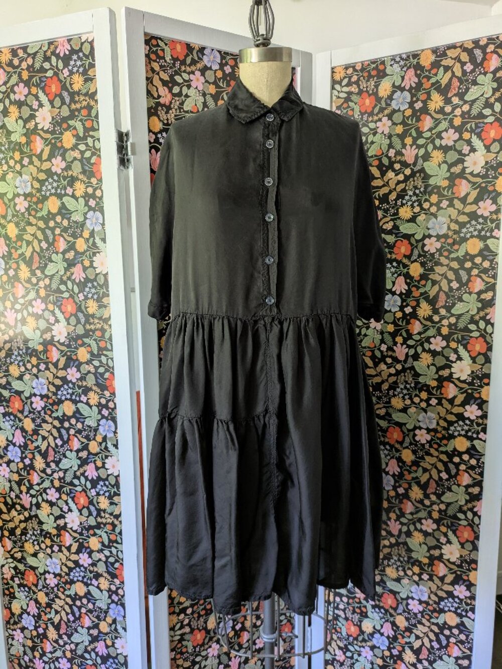 Paper Temples Black Rayon Dress